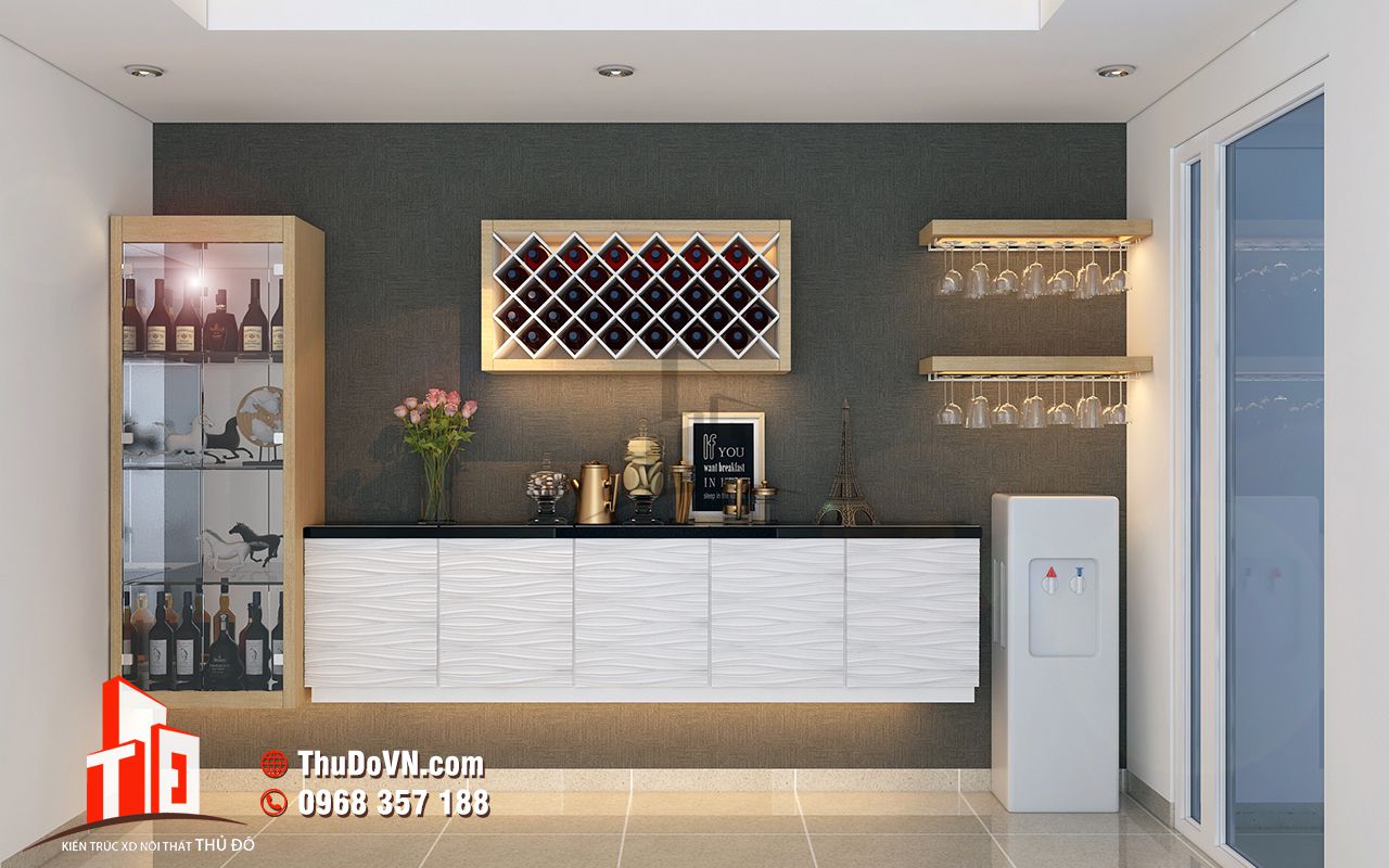 Thi công nội thất quầy rượu gia đình