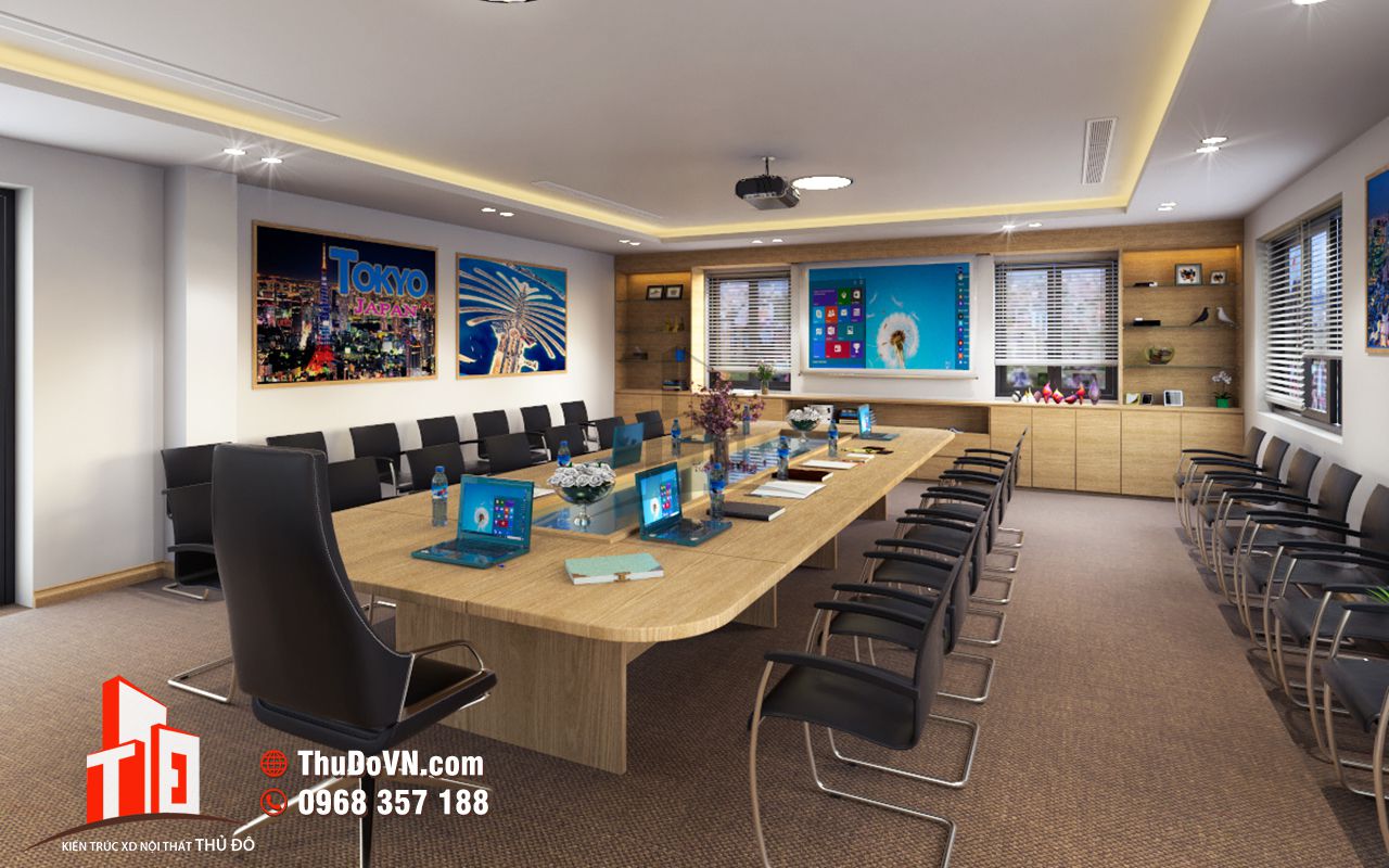 Thi công nội thất phòng họp Công ty Đại Uy