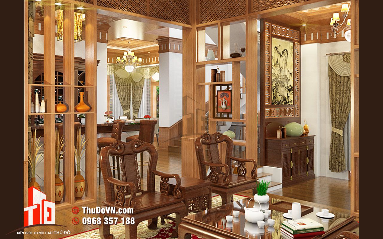 Thiết kế nội thất nhà phong cách cổ truyền