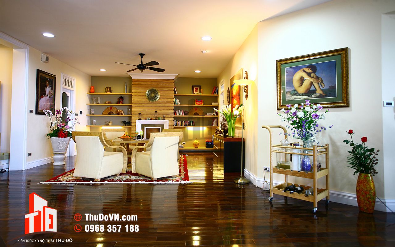 Thiết kế nội thất phòng khách chung cư THNC