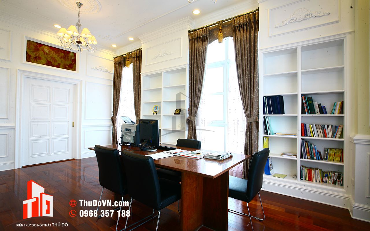 Thiết kế nội thất phòng làm việc chung cư cao cấp The Manor