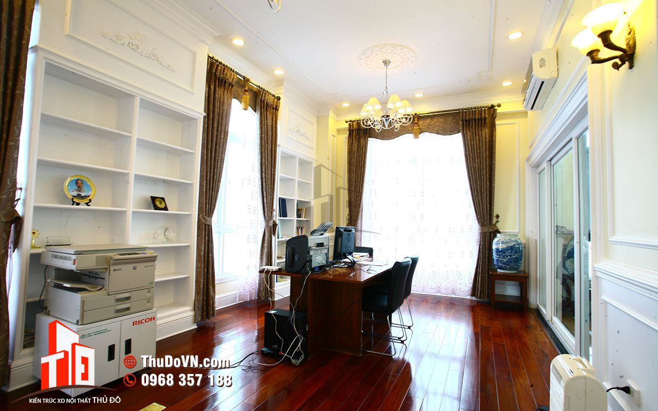 Thiết kế nội thất phòng làm việc chung cư cao cấp The Manor