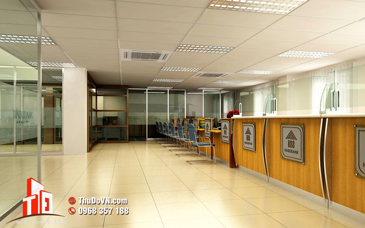 Thiết kế nội thất phòng làm việc Habubank Securities