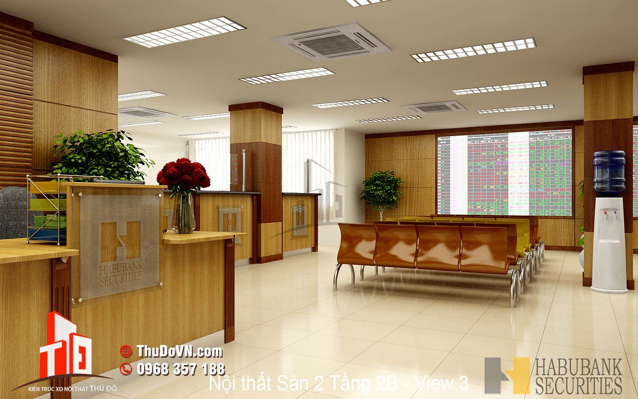 Thiết kế nội thất sàn Habubank Securities