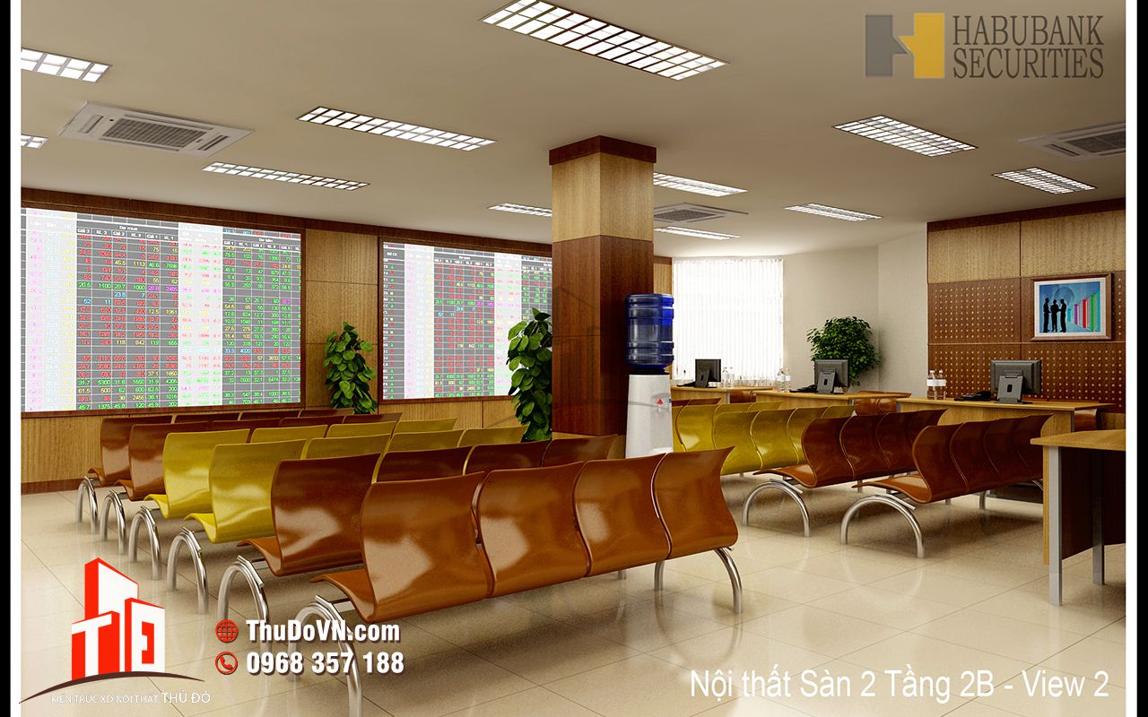 Thiết kế nội thất sàn Habubank Securities