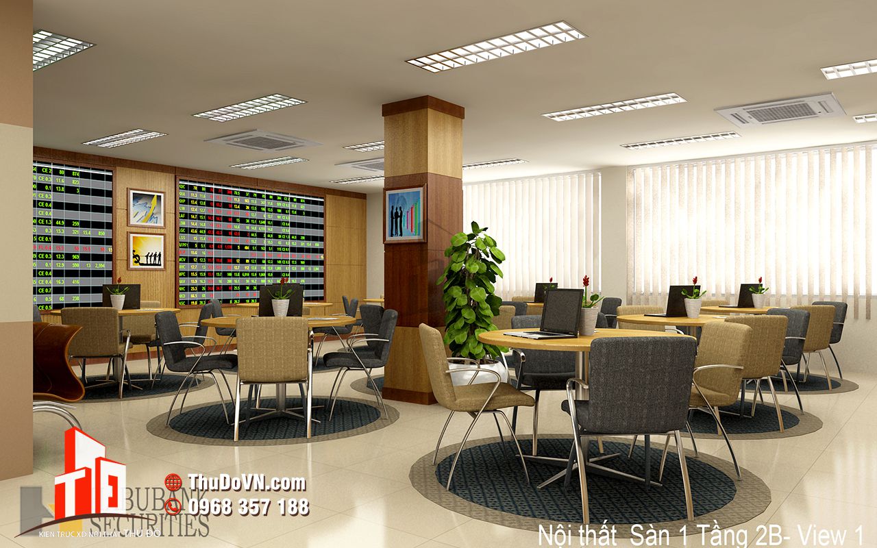 Thiết kế nội thất sàn Habubank Securities