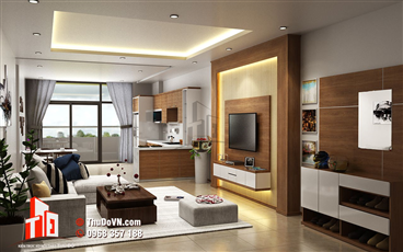 Thiết kế ngoại nội thất chung cư Anh Sự - HQV